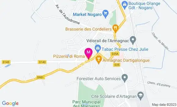 Localisation Pizzeria Di Roma