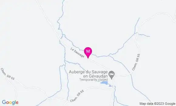 Localisation Auberge Le Sauvage en Gévaudan