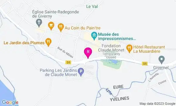 Localisation Restaurant  Le Petit Giverny