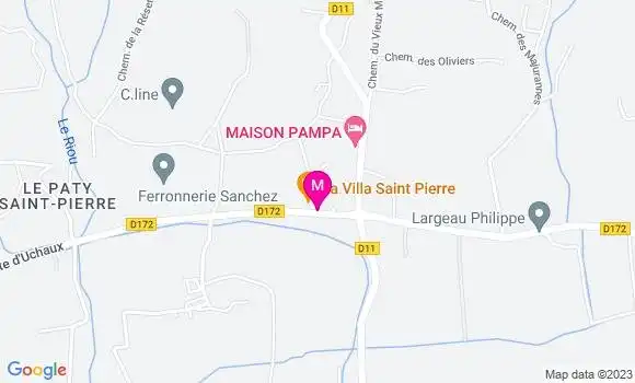 Localisation Restaurant Fruits de Mer La Villa Saint Pierre