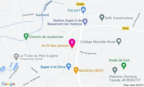 Localisation Restaurant  Au Fil des Saisons