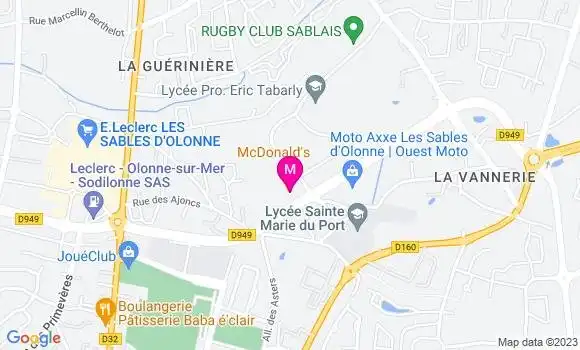 Localisation Fast Food Mc Donald