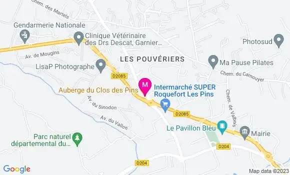 Localisation Auberge du Clos des Pins