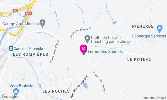 Localisation Restaurant  La Ferme des Sources