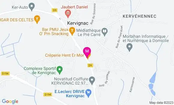 Localisation Crêperie Hent Er Mor