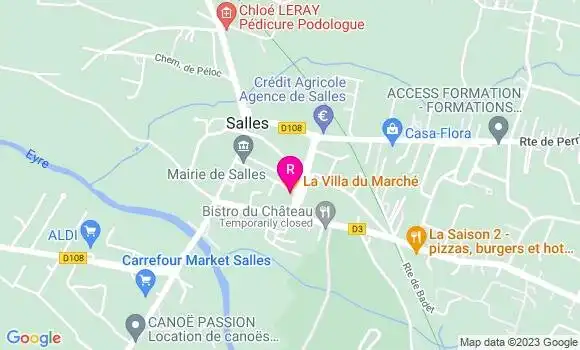 Localisation Restaurant  La Villa du Marché