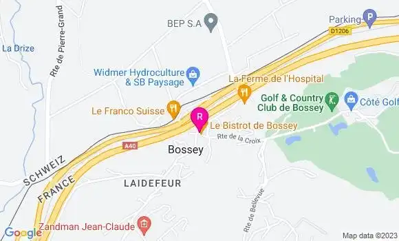 Localisation Le Bistrot de Bossey