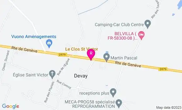 Localisation Restaurant  Le Clos St Victor