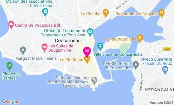 Localisation Le Bistrot des Sables