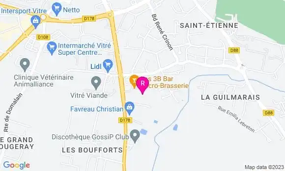 Localisation Brasserie Les 3b