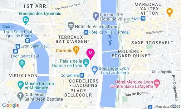 Localisation Restaurant  Le Hall de la Bourse