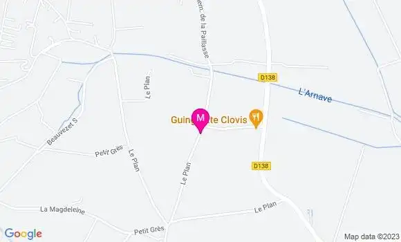 Localisation Restaurant  Guinguette Clovis