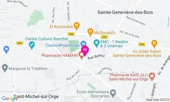 Localisation Restaurant Bar Le Berlioz