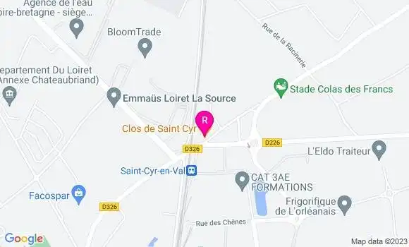 Localisation Restaurant  Clos de Saint Cyr