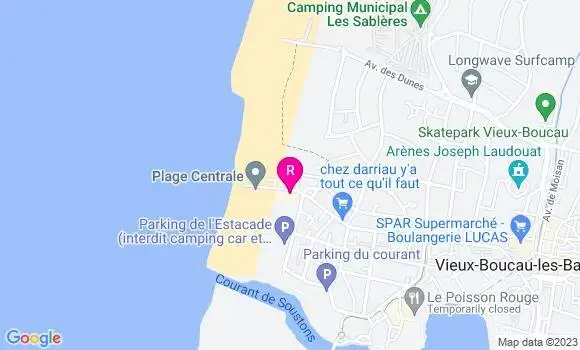 Localisation Restaurant Bar La Vague