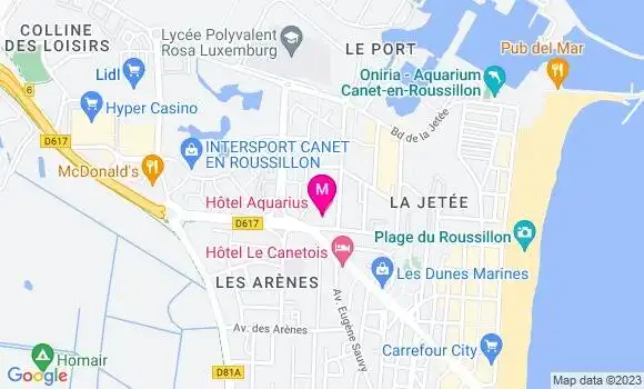 Localisation Restaurant Hôtel Hôtel Aquarius