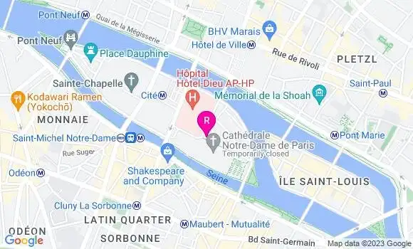 Localisation Restaurant  Aux Tours de Notre Dame