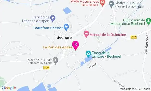 Localisation Restaurant  La Part des Anges
