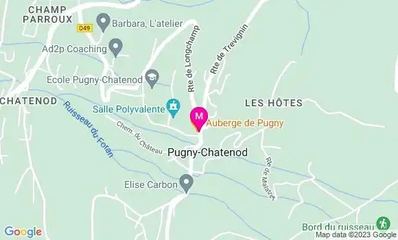 Localisation Auberge de Pugny