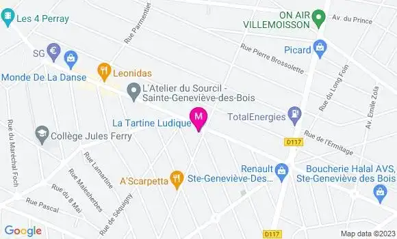 Localisation Restaurant  La Tartine Ludique