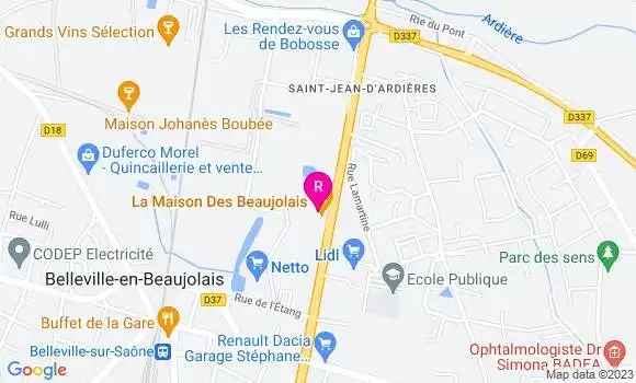 Localisation Restaurant  La Maison des Beaujolais