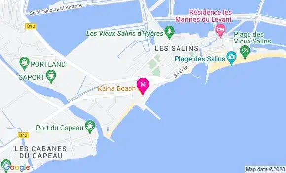 Localisation Restaurant  Kaïna Beach
