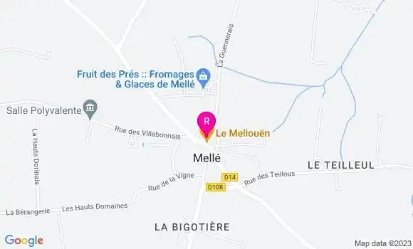 Localisation Restaurant  Le Mellouën