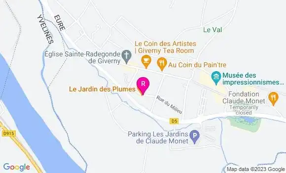 Localisation Restaurant  Le Jardin des Plumes