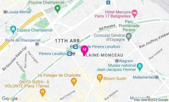 Localisation Restaurant Bar Living Paris 17