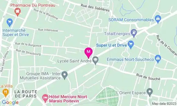 Localisation Restaurant Japonais Saveurs de Niort