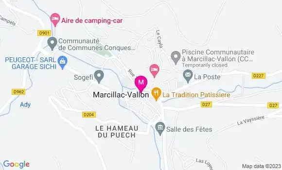 Localisation Restaurant  Le Relais de Marcillac