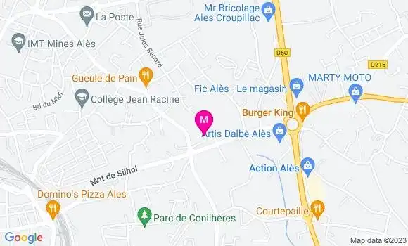 Localisation Pizzeria Carlina