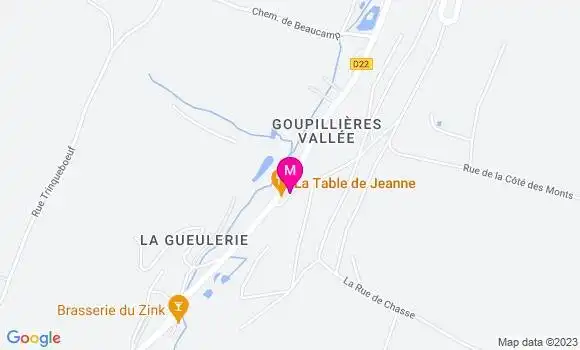 Localisation Restaurant  La Table de Jeanne