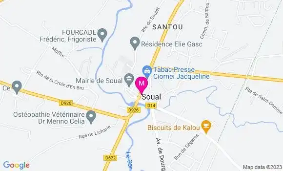Localisation Restaurant  Le Soualou