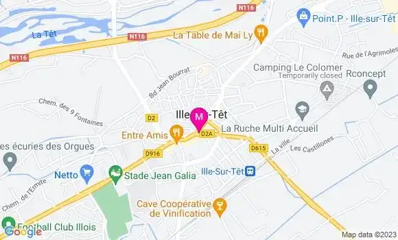 Localisation Restaurant Bar Le Platane