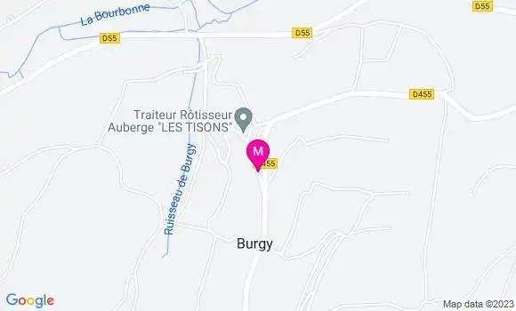 Localisation Auberge Les Tisons de Burgy