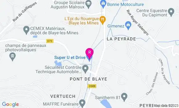Localisation Pizzeria L