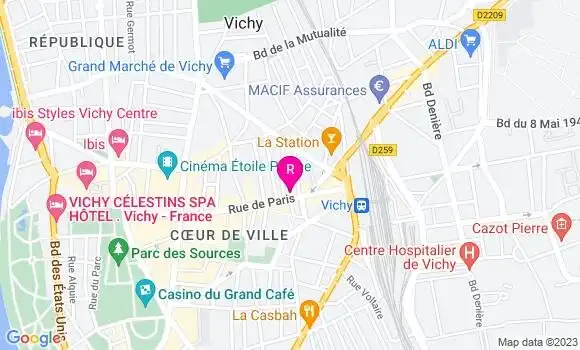 Localisation Restaurant  Villa de l