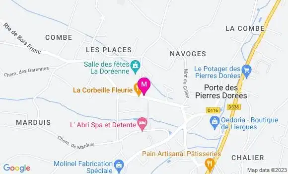 Localisation Auberge de Liergues