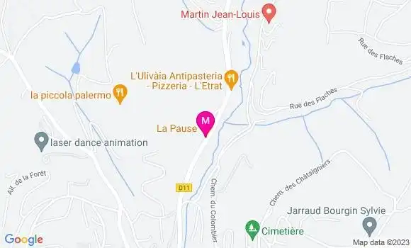 Localisation Restaurant  La Pause
