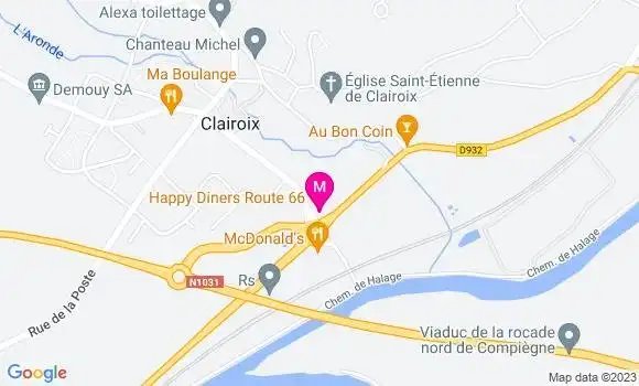 Localisation Restaurant  Happy Diners Route 66
