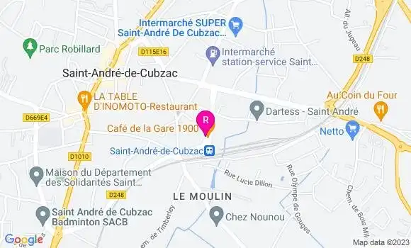 Localisation Restaurant  Café de la Gare 1900