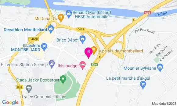 Localisation Restaurant  Le Palais de Montbeliard