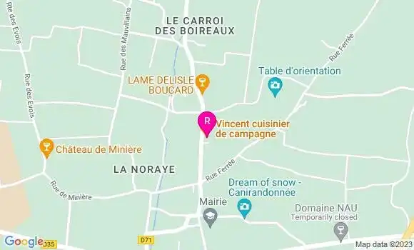 Localisation Restaurant  Vincent Cuisinier de Campagne