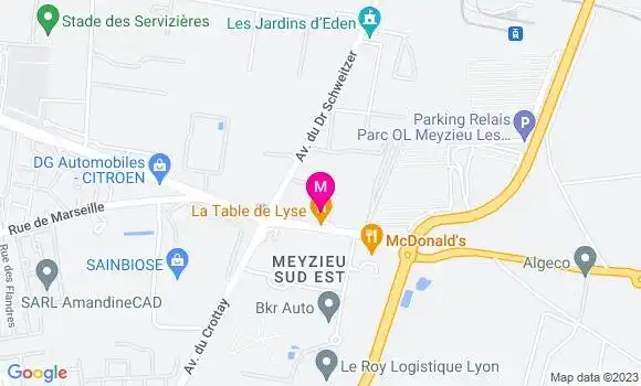 Localisation Pizzeria La Table de Lyse