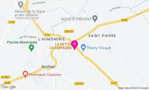 Localisation Restaurant  La Petite Champagne