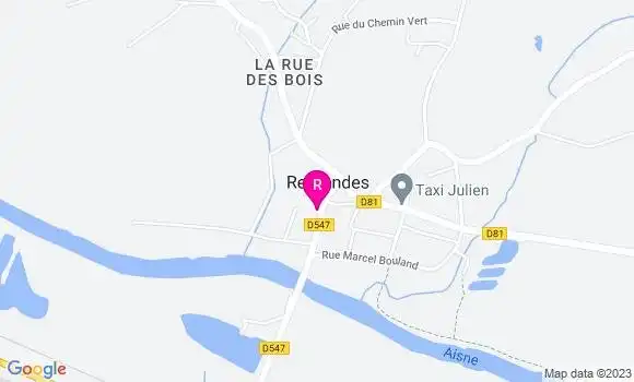 Localisation Auberge du Pont de Rethondes