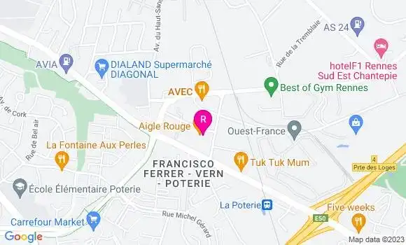 Localisation Restaurant Asiatique Aigle Rouge