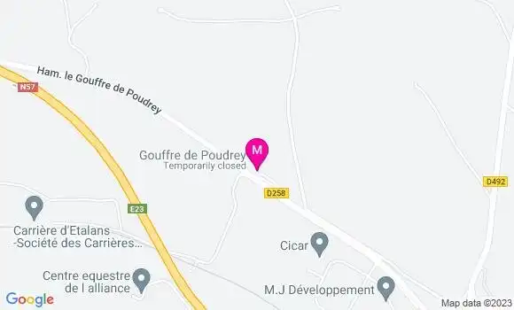 Localisation Auberge de Poudrey