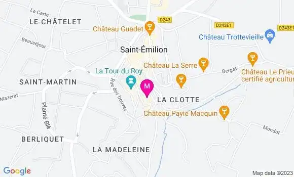 Localisation Le Bistrot des Vignobles